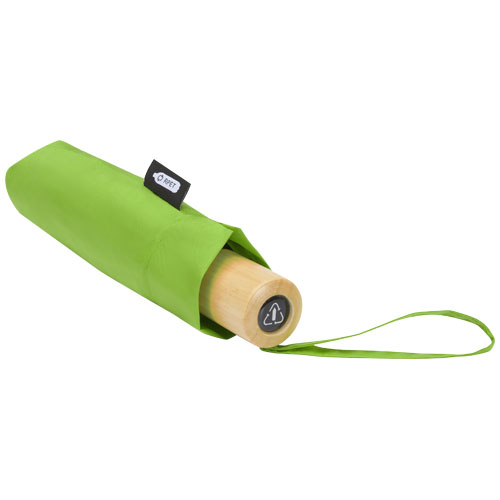 Składany wiatroodporny parasol 51 cm z PET z recyklingu Birgit Limonkowy 10914563 (4)