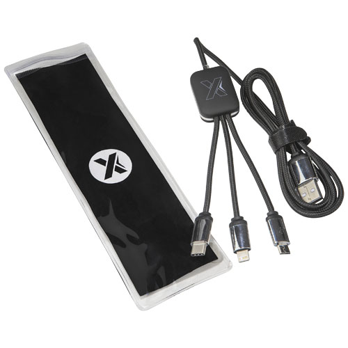 Kabel z podświetlonym logo 3w1 - SCX.design C17 Niebieski-Czarny 2PX00352 (2)