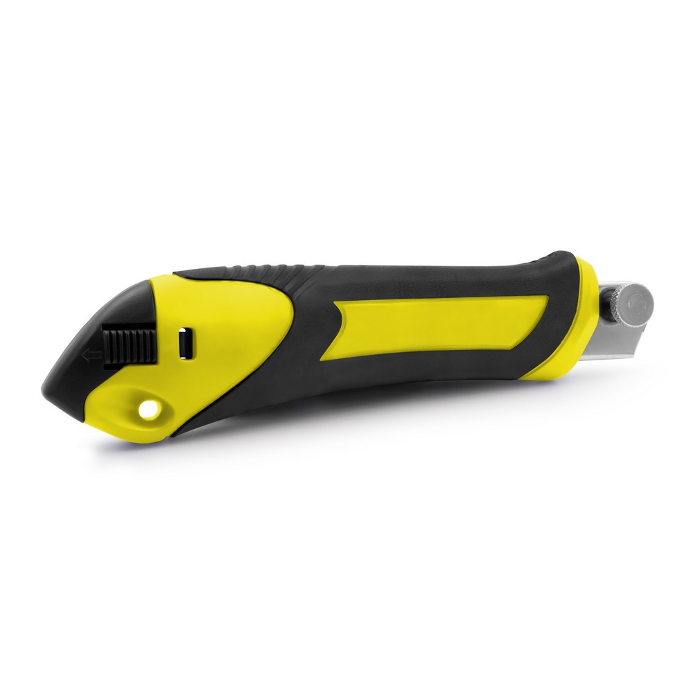 Nóż do tapet z mechanizmem zabezpieczającym, zapasowe ostrza w komplecie | Sutton żółty V7237-08 (6)