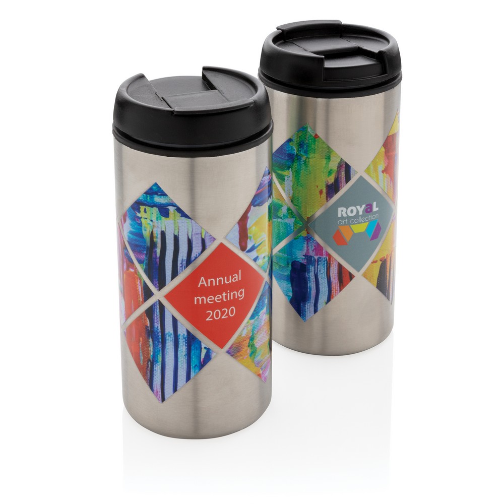 Kubek podróżny 300 ml Metro ze stali nierdzewnej z recyklingu Srebrny P435.042 (16)