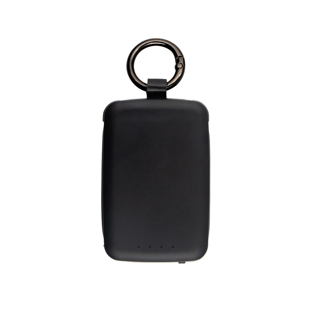 Power bank 4000 mAh, karabińczyk i lampka 1W | Dimetrice Czarny VA109-03 (5)