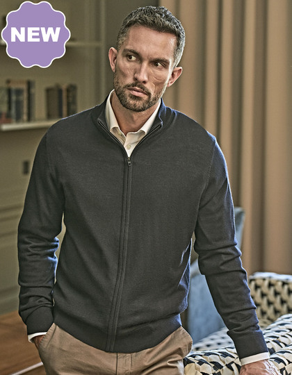 Sweter Rozpinany Dopasowany Welna Poliakryl Navy TJ6012-999424 (1)