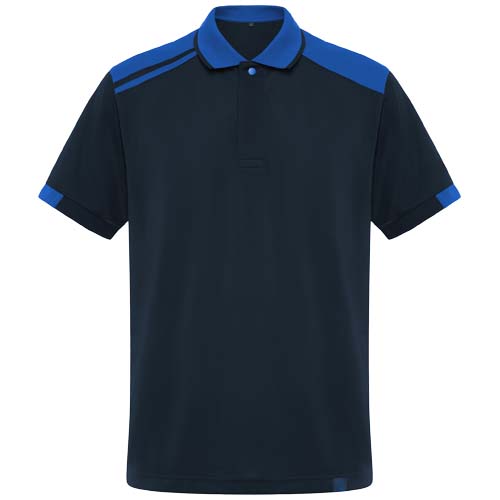 Samurai 160 g/m2 antybakteryjna koszulka polo unisex z krótkim rękawem  Granatowy-Królewski niebieski R8410E31 