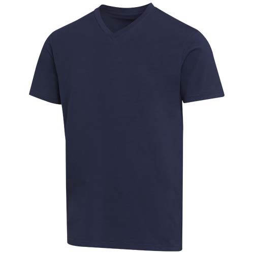 Balfour organiczna koszulka unisex z krótkim rękawem i dekoltem w serek, wykonana z materiału o gramaturze 200 g/m², z certyf Granatowy 3966555A 