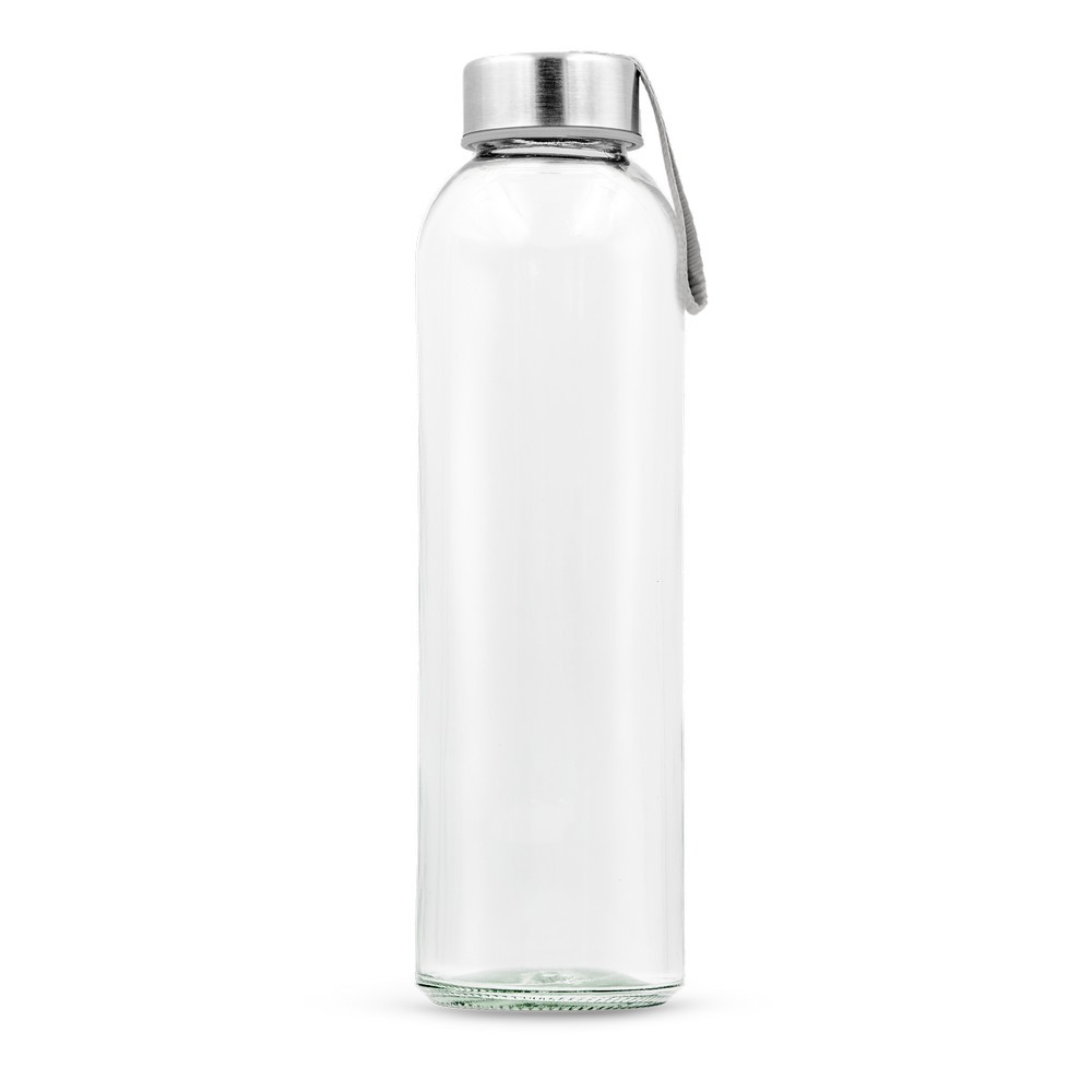 Szklana butelka 500 ml z kolorową wstążką | Viivi Szary VA062-19 