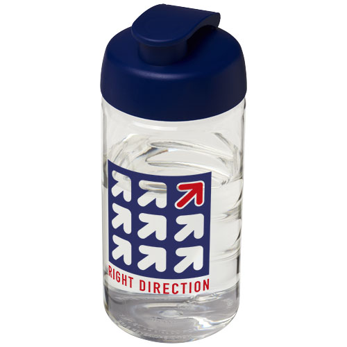Bidon H2O Bop® o pojemności 500 ml z wieczkiem zaciskowym Przezroczysty-Niebieski 21005002 (1)