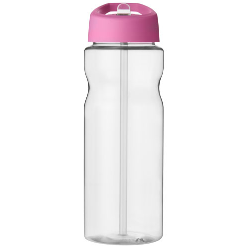 Bidon H2O Base® o pojemności 650 ml z wieczkiem z słomką Przezroczysty-Różowy 21004920 (2)