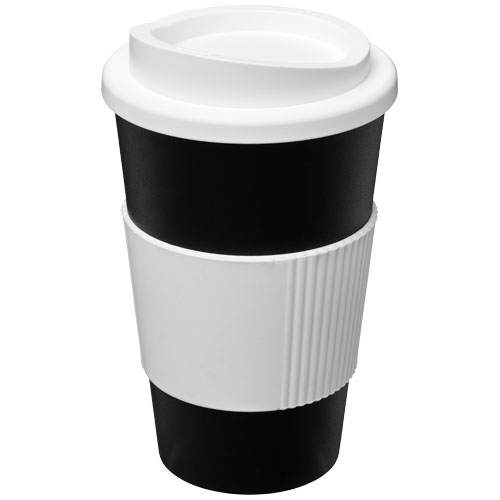 Kubek termiczny z serii Americano® o pojemności 350 ml z uchwytem Czarny-Biały 21000201 