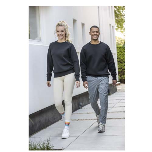 Yukon sweter sportowy typu unisex z dzianiny interlock z okrągłym dekoltem Czarny 38238909 (4)