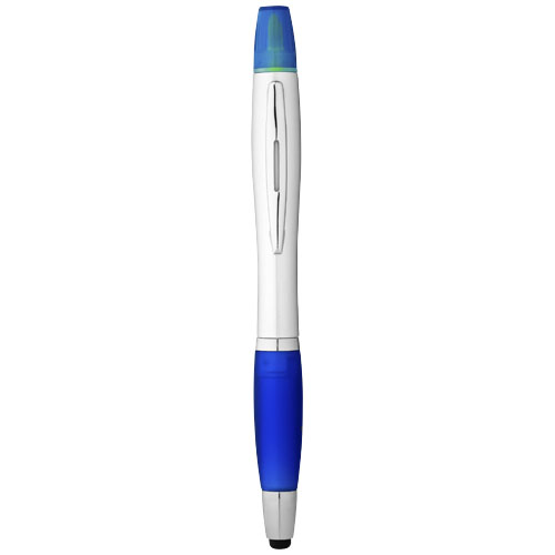Długopis ze stylusem i zakreślaczem Nash Srebrny-Królewski niebieski 10658101 (2)