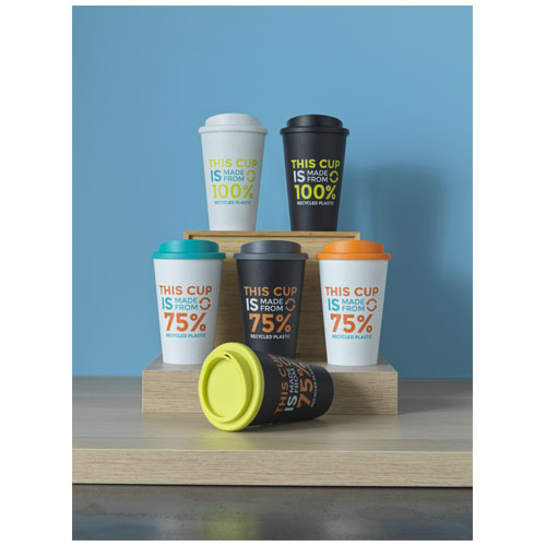 Kubek Americano Eco z recyklingu o pojemności 350 ml Biały-Czarny 21042213 (4)