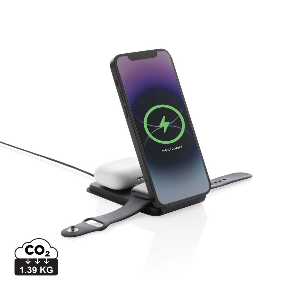 Gadżet reklamowy - Magnetyczna ładowarka bezprzewodowa 3 w 1 15W Swiss Peak