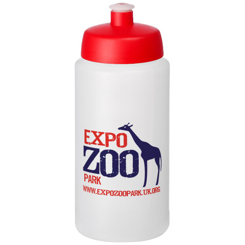 Bidon Baseline® Plus o pojemności 500 ml ze sportowym wieczkiem i uchwytem Przezroczysty-Czerwony 21068718 (1)