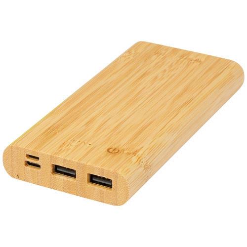 Gadżet reklamowy - Powerbank Tulda o pojemności 10,000 mAh wykonany z bambusa