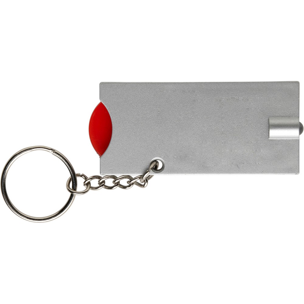 Brelok do kluczy, żeton do wózka na zakupy, lampka LED Czerwony V2452-05 (4)