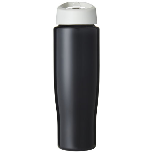 Bidon H2O Tempo® o pojemności 700 ml z wieczkiem z słomką Czarny-Biały 21004409 (2)