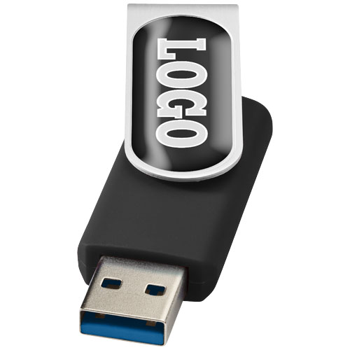 Rotate pendrive wyposażony w interfejs USB 3.0 z wypukłym nadrukiem Czarny 1Z50990N 