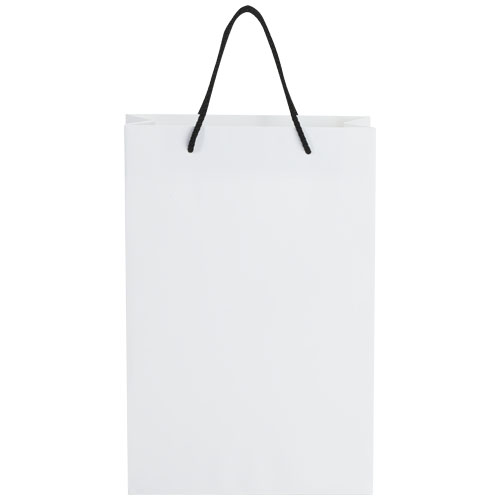 Ręcznie robiona torba z papieru integra z plastikowymi uchwytami – 24 x 9 x 36 cm Biały-Czarny 1ZB01090 (2)