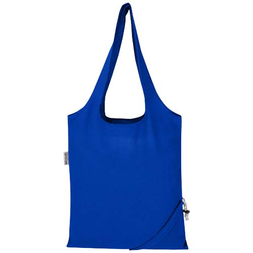 Madras Blend - torba na zakupy, wykonana z recyklingowanej baweły o gramaturze 140 g/m² posiadającej certyfikat GRS, składana Królewski niebieski 12080553 (3)