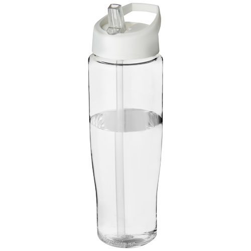 Bidon H2O Tempo® o pojemności 700 ml z wieczkiem z słomką Przezroczysty-Biały 21004408 