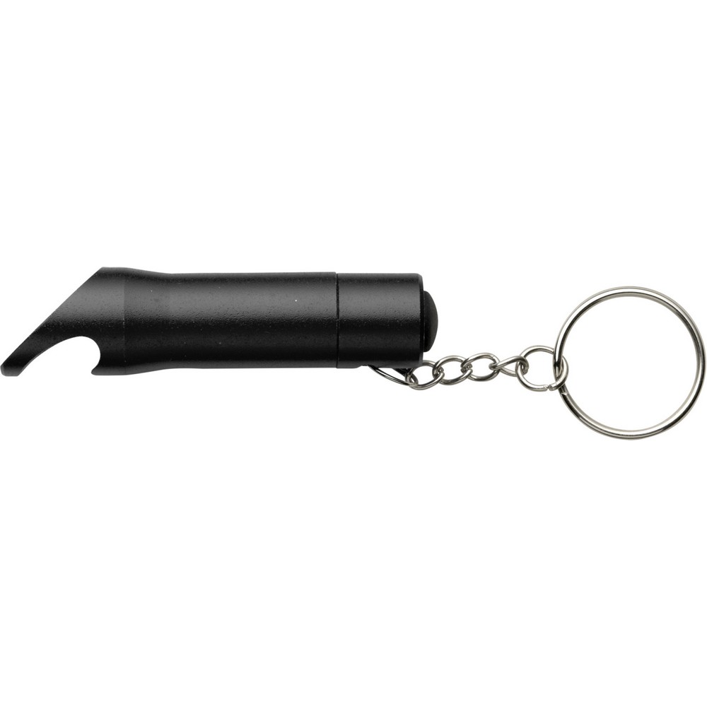 Brelok do kluczy, lampka LED, otwieracz do butelek Czarny V4194-03 