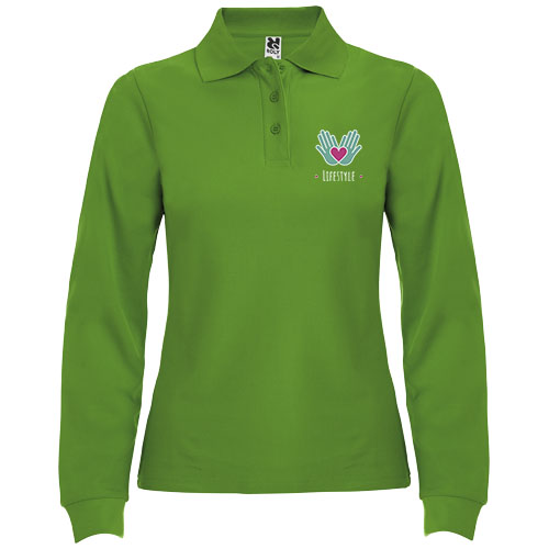 Estrella koszulka damska polo z długim rękawem Grass Green R66365C5 (1)