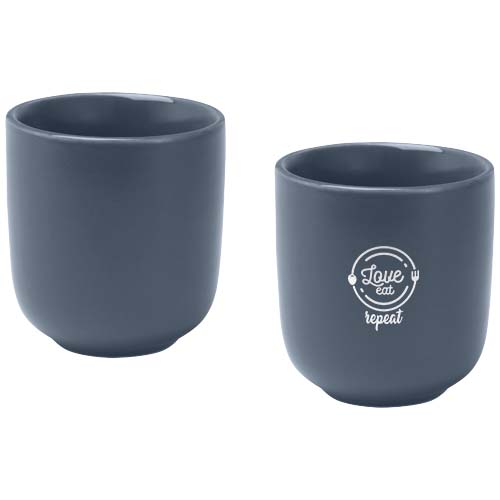Male filiżanki ceramiczne do espresso o pojemności 90 ml - zestaw 2 sztuk Szaroniebieski 12639755 (1)