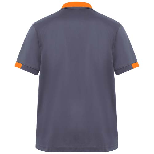 Samurai 160 g/m2 antybakteryjna koszulka polo unisex z krótkim rękawem  Ołowiowy-Pomarańczowy R8410E61 (2)