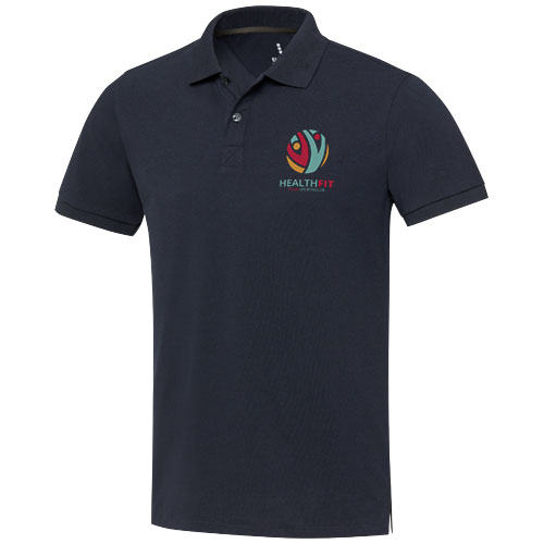 Emerald koszulka polo unisex z recyklingu z krótkim rękawem Granatowy 37539559 (1)