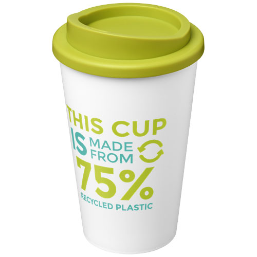 Kubek Americano Eco z recyklingu o pojemności 350 ml Biały-Limonkowy 21042222 (1)