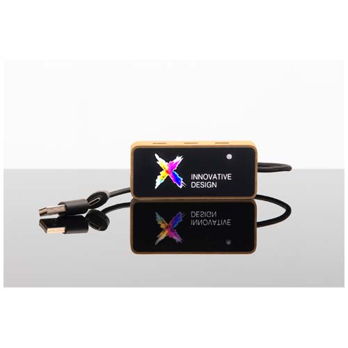 SCX.design H21 koncentrator USB 8 w 1 z podwójnym wejściem i 6 portami Drewniany 1PX19971 (5)