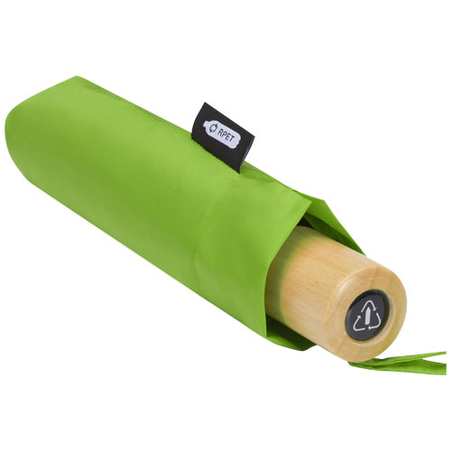 Składany wiatroodporny parasol 51 cm z PET z recyklingu Birgit Limonkowy 10914563 (5)