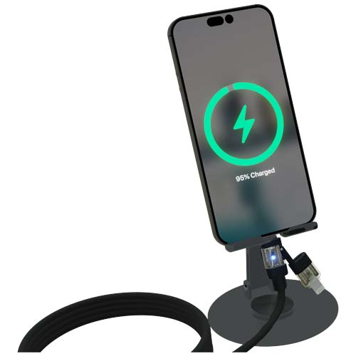 SCX.design O34 stojak na telefon 360° z kablem ładującym 4 w 1 o mocy 240 W Metaliczny grafitowy 1PX22682 (3)