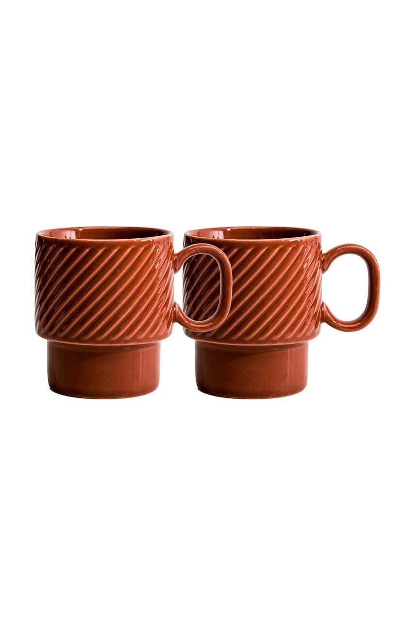Gadżet reklamowy - Kubek do kawy COFFEE & MORE 2-szt, terracotta