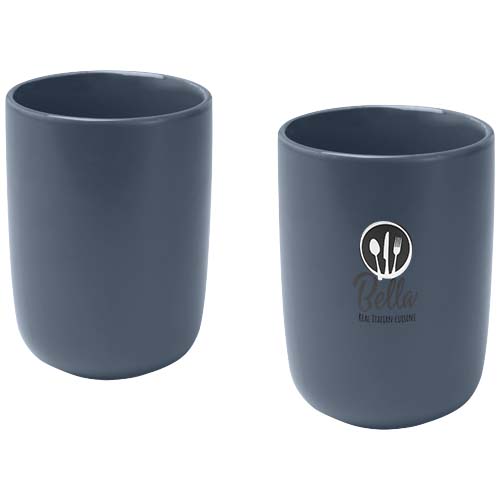 Male kubki ceramiczne o pojemności 350 ml - zestaw 2 sztuk Szaroniebieski 12639655 (1)