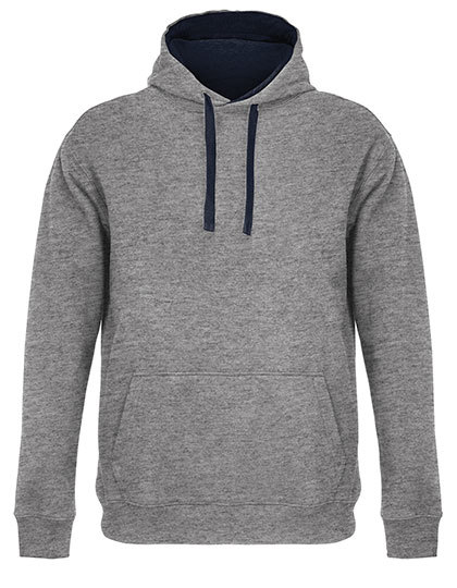 Bluza Męska Kroj Standardowy Szczotkowany Polar - Black & Red Grey Melange L04853-996470 