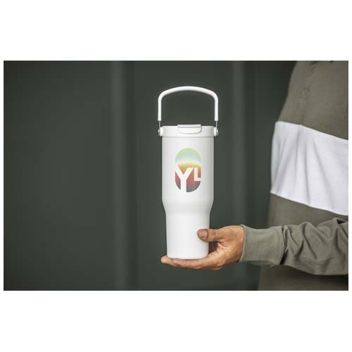 Kubek Bronx o pojemności 900 ml, z izolacją próżniową, wykonany ze recyklingowanej stali nierdzewnej z certyfikatem RCS i z miedzi, z wielofukncyjną zakrętką Przygaszony róż 10086440 (7)