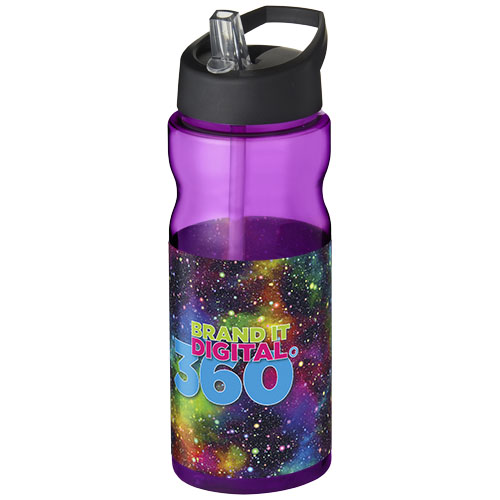 Bidon H2O Base® o pojemności 650 ml z wieczkiem z słomką Fioletowy-Czarny 21004906 (1)