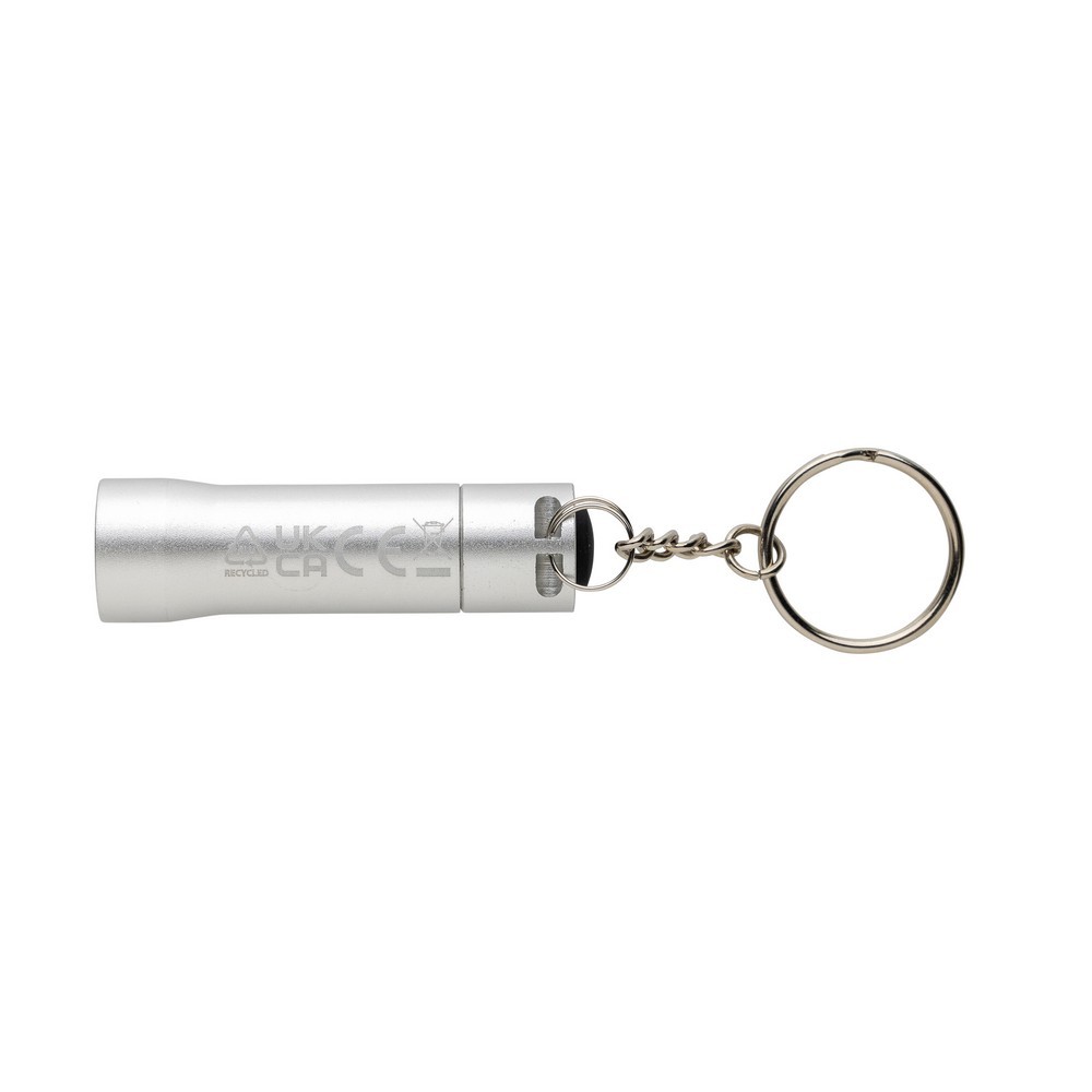 Brelok do kluczy z aluminium z recyklingu, latarka Flash Szary P514.0402 (2)