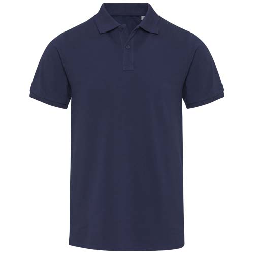 Beryl naturalna koszulka polo z recyklingu z krótkim rękawem, unisex, o gramaturze 220 g/m² Granatowy 3955855A (2)