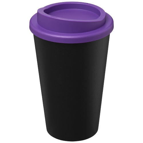 Kubek Americano Eco z recyklingu o pojemności 350 ml Czarny-Fioletowy 21042205 