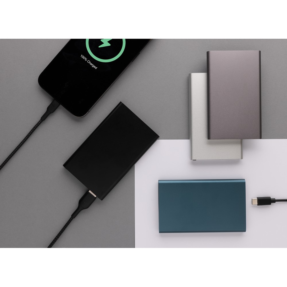 Power bank 4000 mAh z aluminium z recyklingu Niebieski P322.425 (8)