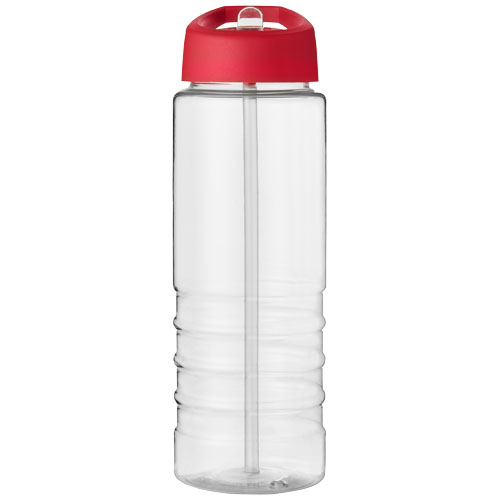 Bidon H2O Treble o pojemności 750 ml z wieczkiem z dzióbkiem Przezroczysty-Czerwony 21087712 (2)
