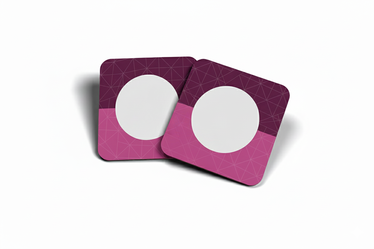 Podkładka beermat 10x10 cm - dwustronna Wielokolorowy OMPO0204 