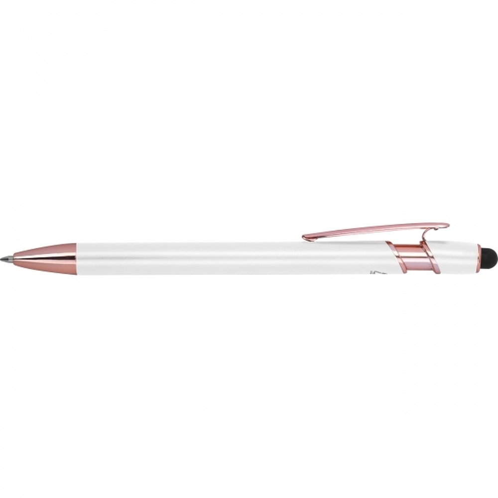 Długopis aluminiowy z recyklingu żelowy touch pen BELO HORIZONTE Biały 528106 (1)