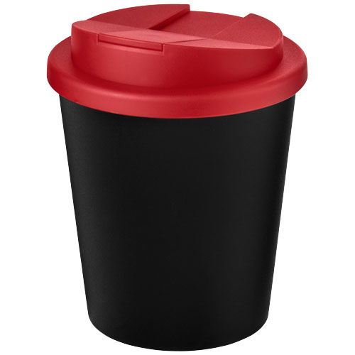 Kubek Americano® Espresso Eco z recyklingu o pojemności 250 ml z pokrywą odporną na zalanie  Czarny-Czerwony 21045501 