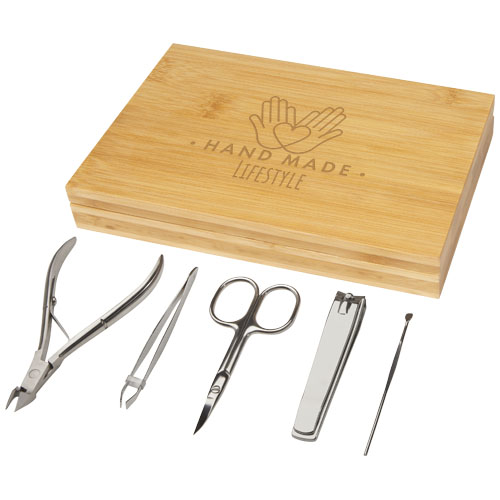 Ladia 5-częściowy zestaw do manicure z bambusa Naturalny 12619806 (2)