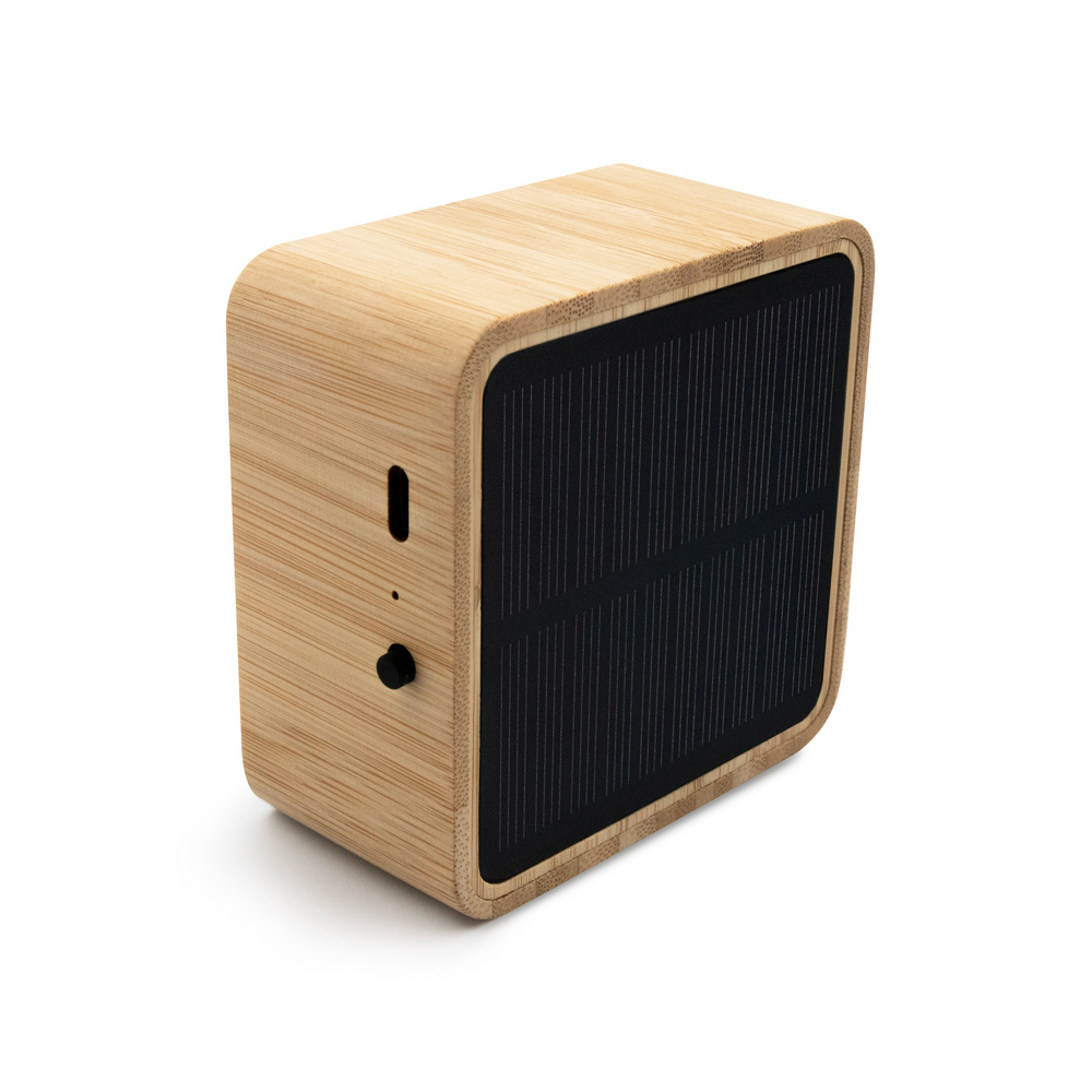 Bambusowy głośnik bezprzewodowy 3W B'RIGHT, panel słoneczny | Androwe Drewno V2240-17 (3)
