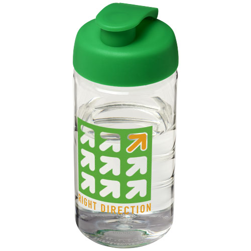 Bidon H2O Bop® o pojemności 500 ml z wieczkiem zaciskowym Przezroczysty-Zielony 21005006 (1)
