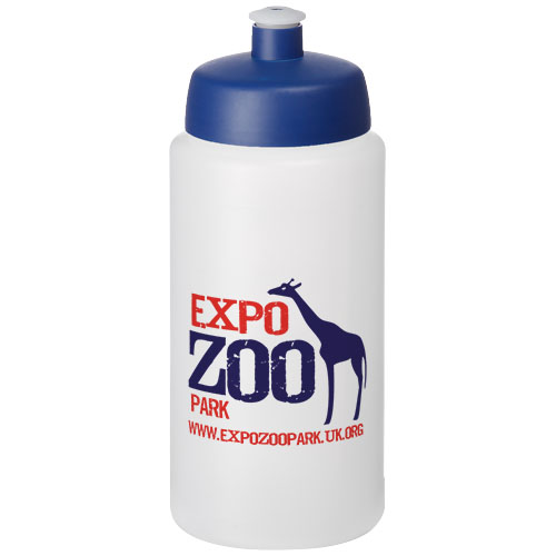 Bidon Baseline® Plus o pojemności 500 ml ze sportowym wieczkiem i uchwytem Przezroczysty-Niebieski 21068717 (1)